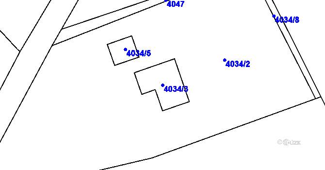 Parcela st. 4034/3 v KÚ Vendryně, Katastrální mapa