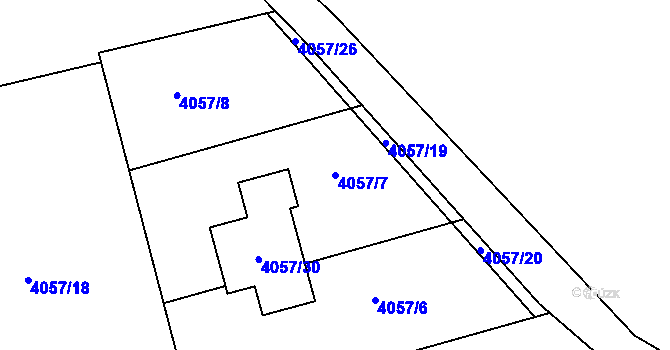 Parcela st. 4057/7 v KÚ Vendryně, Katastrální mapa