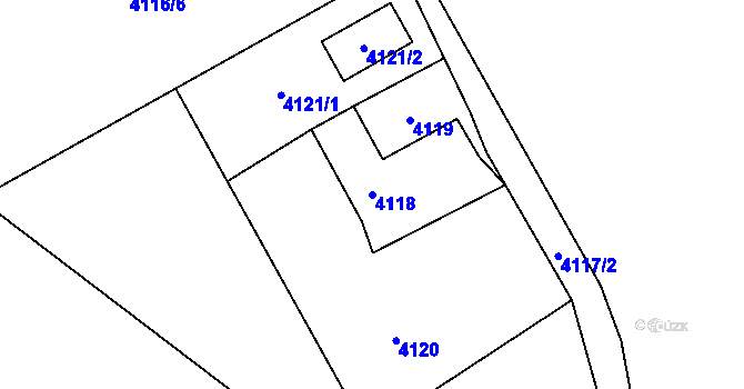 Parcela st. 4118 v KÚ Vendryně, Katastrální mapa