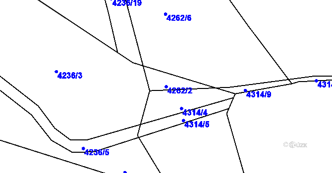 Parcela st. 4262/2 v KÚ Vendryně, Katastrální mapa