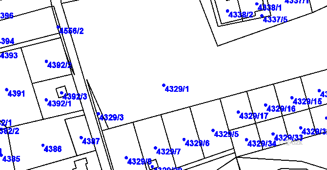 Parcela st. 4329/1 v KÚ Vendryně, Katastrální mapa