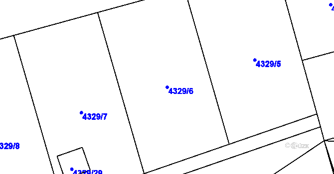 Parcela st. 4329/6 v KÚ Vendryně, Katastrální mapa
