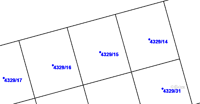 Parcela st. 4329/15 v KÚ Vendryně, Katastrální mapa