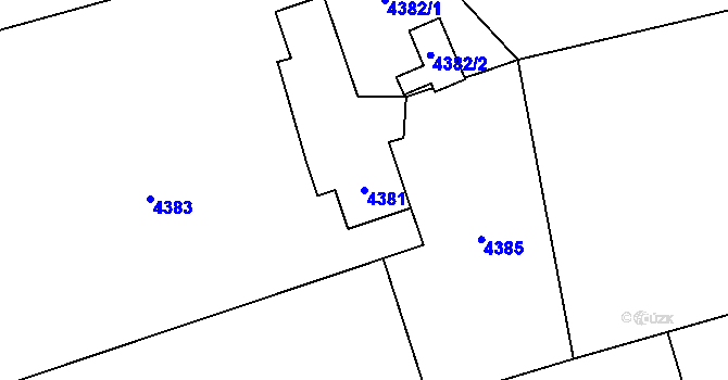 Parcela st. 4381 v KÚ Vendryně, Katastrální mapa