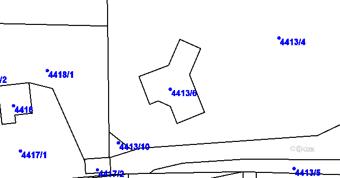 Parcela st. 4413/6 v KÚ Vendryně, Katastrální mapa