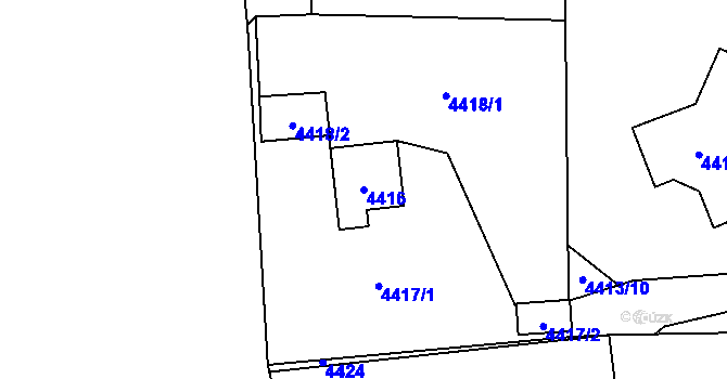 Parcela st. 4416 v KÚ Vendryně, Katastrální mapa