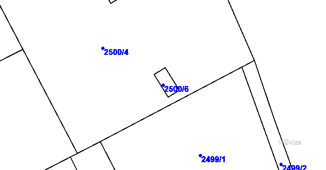 Parcela st. 2500/6 v KÚ Vendryně, Katastrální mapa
