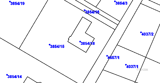 Parcela st. 3854/18 v KÚ Vendryně, Katastrální mapa