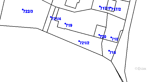 Parcela st. 721/2 v KÚ Vendryně, Katastrální mapa