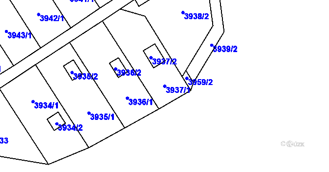 Parcela st. 3937/1 v KÚ Vendryně, Katastrální mapa