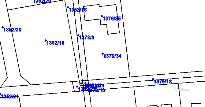 Parcela st. 1379/34 v KÚ Vendryně, Katastrální mapa