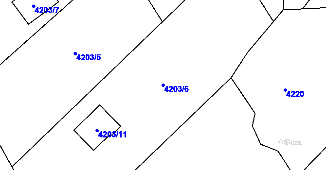 Parcela st. 4203/6 v KÚ Vendryně, Katastrální mapa