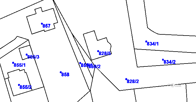 Parcela st. 828/5 v KÚ Vendryně, Katastrální mapa