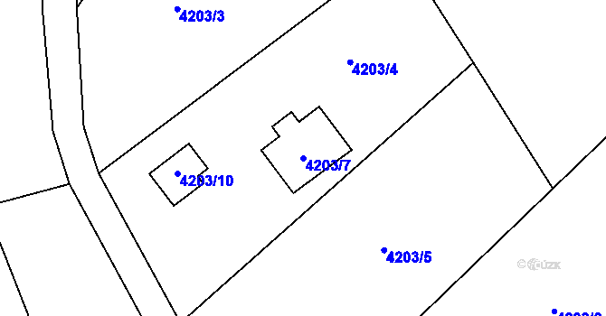 Parcela st. 4203/7 v KÚ Vendryně, Katastrální mapa