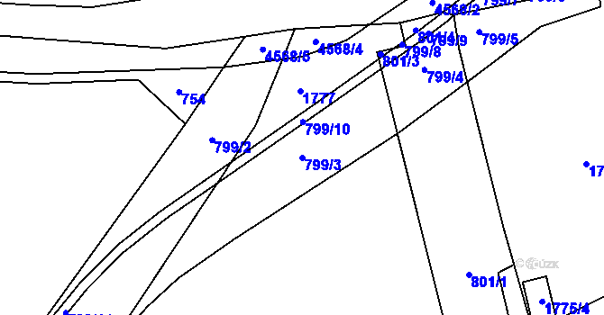 Parcela st. 799/3 v KÚ Vendryně, Katastrální mapa