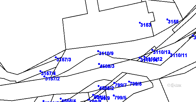 Parcela st. 3110/9 v KÚ Vendryně, Katastrální mapa
