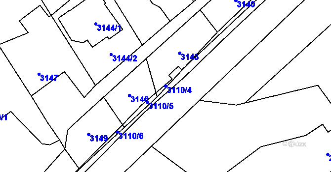 Parcela st. 3110/4 v KÚ Vendryně, Katastrální mapa