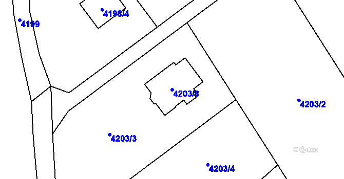 Parcela st. 4203/8 v KÚ Vendryně, Katastrální mapa