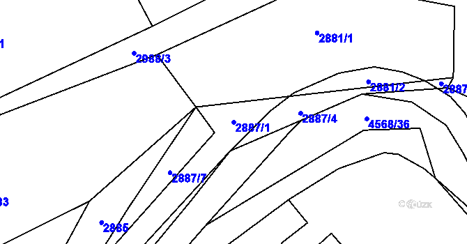 Parcela st. 2887/1 v KÚ Vendryně, Katastrální mapa