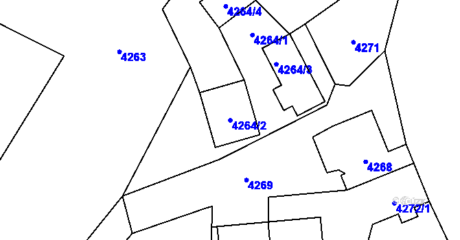 Parcela st. 4264/2 v KÚ Vendryně, Katastrální mapa