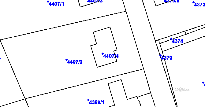 Parcela st. 4407/4 v KÚ Vendryně, Katastrální mapa