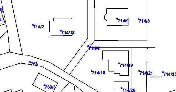 Parcela st. 714/4 v KÚ Vendryně, Katastrální mapa