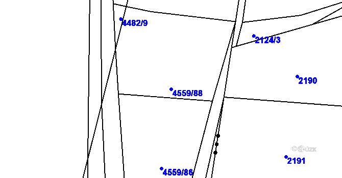 Parcela st. 4559/88 v KÚ Vendryně, Katastrální mapa