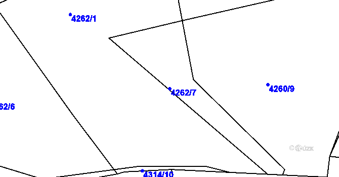 Parcela st. 4262/7 v KÚ Vendryně, Katastrální mapa