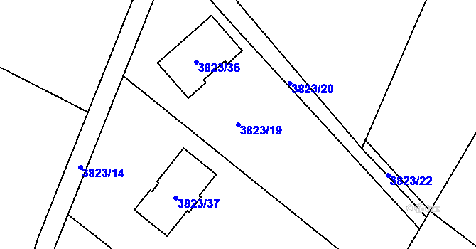 Parcela st. 3823/19 v KÚ Vendryně, Katastrální mapa