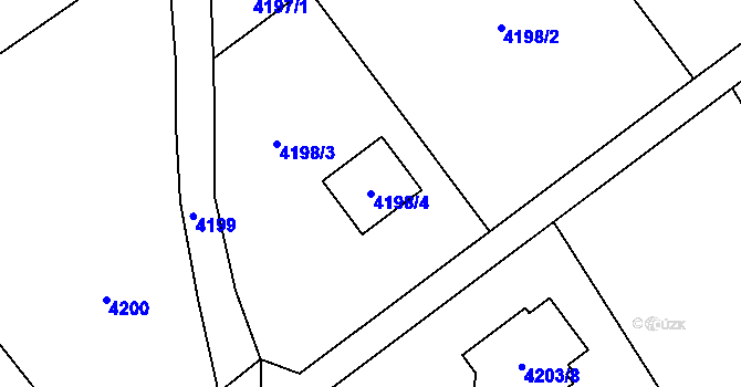 Parcela st. 4198/4 v KÚ Vendryně, Katastrální mapa