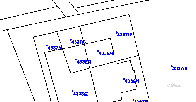 Parcela st. 4338/4 v KÚ Vendryně, Katastrální mapa