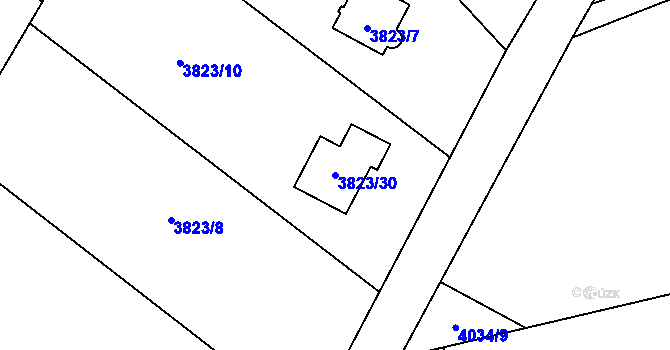 Parcela st. 3823/30 v KÚ Vendryně, Katastrální mapa