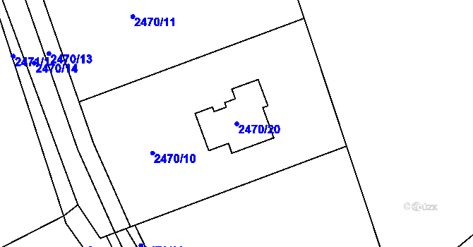 Parcela st. 2470/20 v KÚ Vendryně, Katastrální mapa