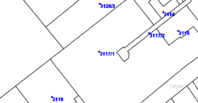 Parcela st. 3117/1 v KÚ Vendryně, Katastrální mapa