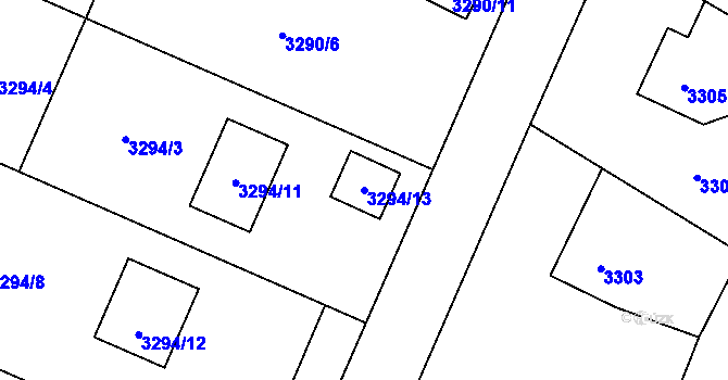 Parcela st. 3294/13 v KÚ Vendryně, Katastrální mapa