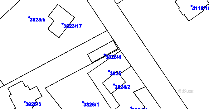 Parcela st. 3826/4 v KÚ Vendryně, Katastrální mapa