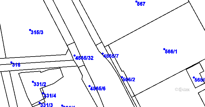 Parcela st. 4565/7 v KÚ Vendryně, Katastrální mapa