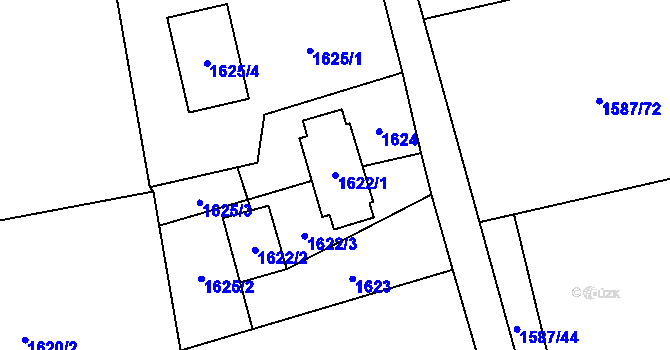 Parcela st. 1622/1 v KÚ Vendryně, Katastrální mapa