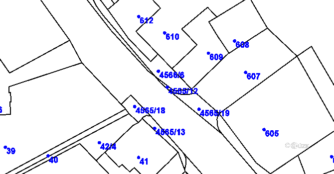 Parcela st. 4565/12 v KÚ Vendryně, Katastrální mapa