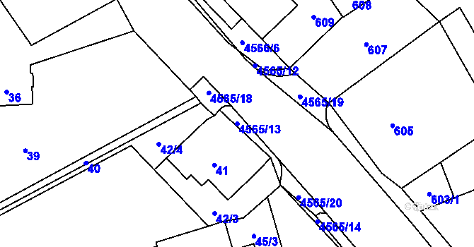 Parcela st. 4565/13 v KÚ Vendryně, Katastrální mapa