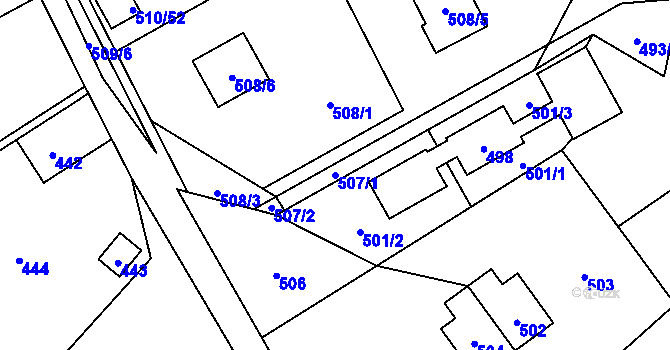 Parcela st. 507/1 v KÚ Vendryně, Katastrální mapa