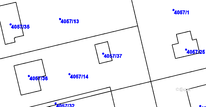 Parcela st. 4057/37 v KÚ Vendryně, Katastrální mapa