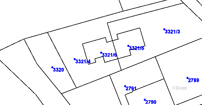 Parcela st. 3321/6 v KÚ Vendryně, Katastrální mapa