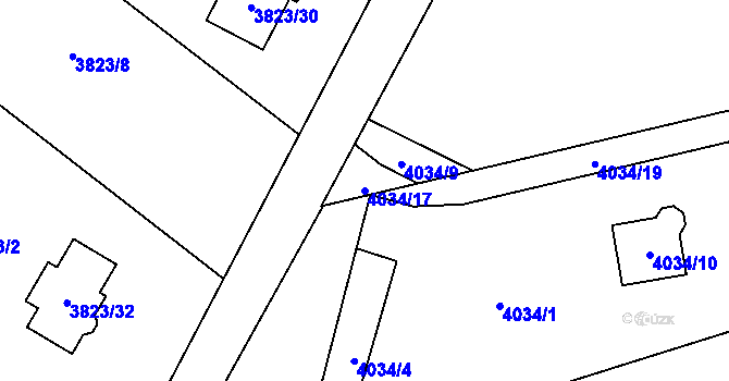 Parcela st. 4034/17 v KÚ Vendryně, Katastrální mapa