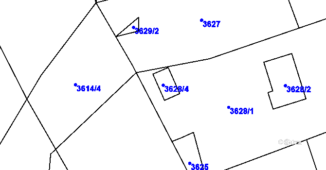 Parcela st. 3628/4 v KÚ Vendryně, Katastrální mapa