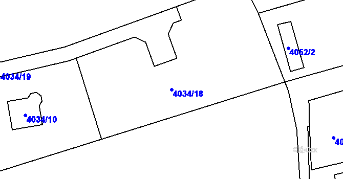 Parcela st. 4034/18 v KÚ Vendryně, Katastrální mapa