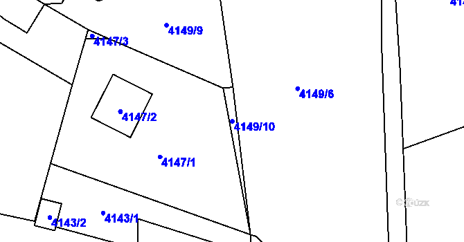 Parcela st. 4149/10 v KÚ Vendryně, Katastrální mapa