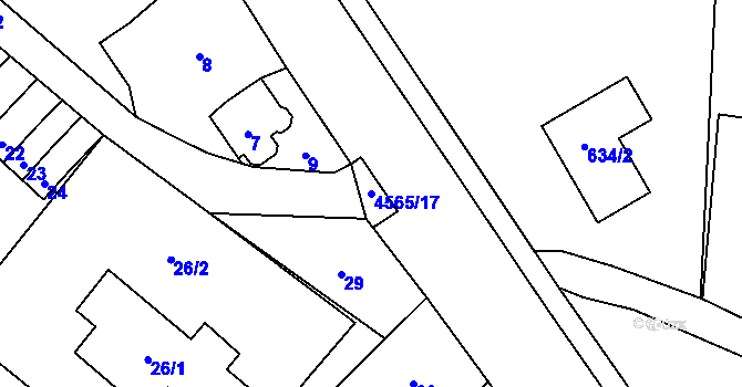Parcela st. 4565/17 v KÚ Vendryně, Katastrální mapa