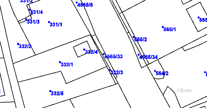 Parcela st. 4565/33 v KÚ Vendryně, Katastrální mapa