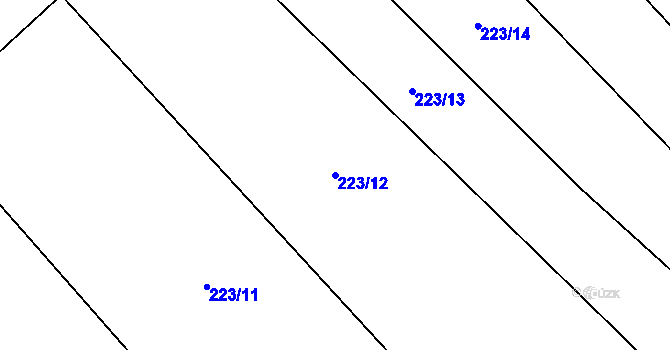 Parcela st. 223/12 v KÚ Vepříkov, Katastrální mapa